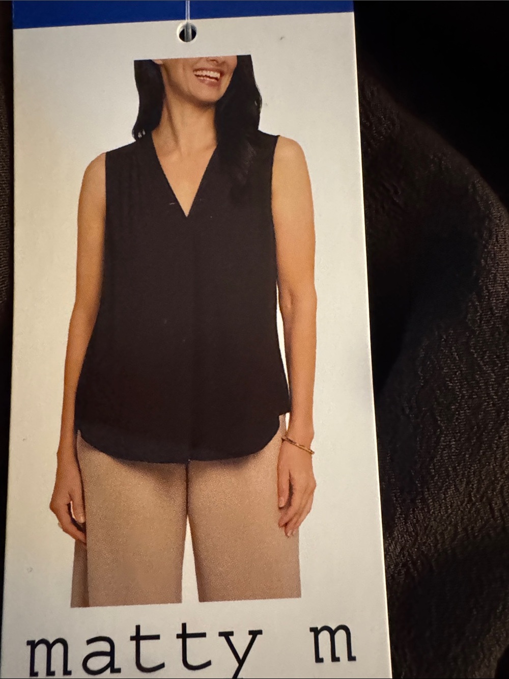 Matty M Black V-Neck Sleeveless Camisole